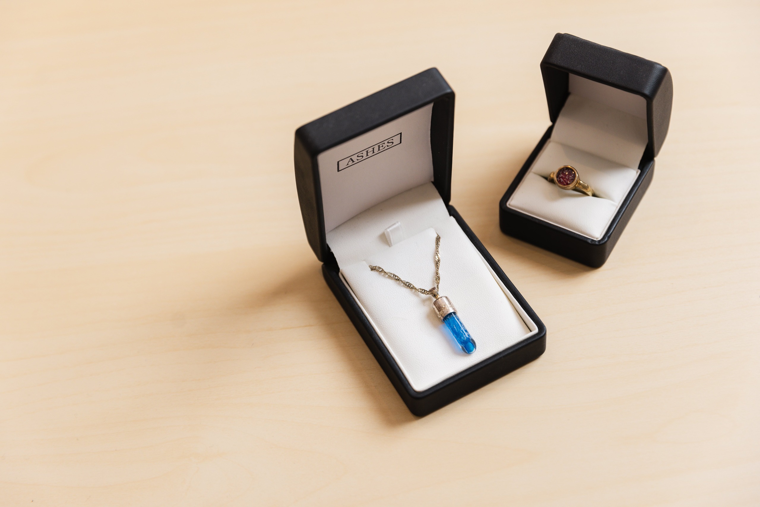 Necklace with ashes of loved one